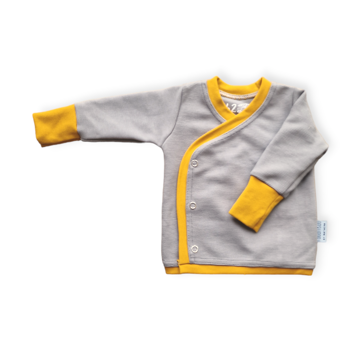 Wickeljacke grau senfgelb