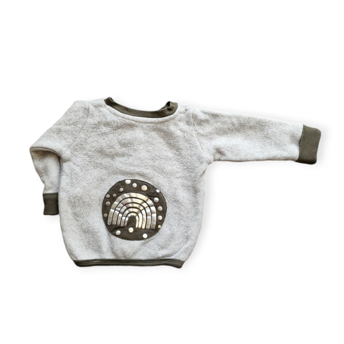 Fleecejacke grau Regenbogen